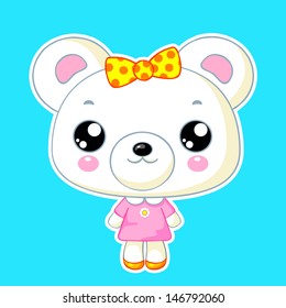 Cute Kawaii Bear Toy: Vector Character