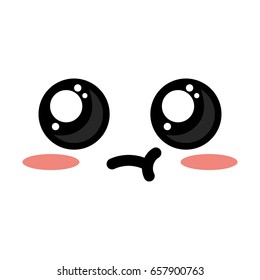 cute kawaii beautiful face scared and confused