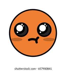 cute kawaii beautiful face scared and confused