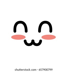 cute kawaii beautiful face smile and happy