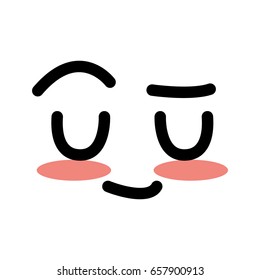 cute kawaii beautiful face smile and happy