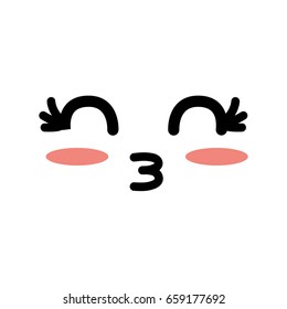 cute kawaii beautiful face smile and happy