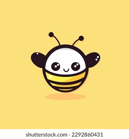 Cute kawaii bee chibi  mascot vector cartoon style