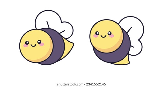Cute Kawaii Bee Clipart Sticker
