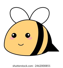 Nette kawaii Bee Emoji Icon Vektorillustration