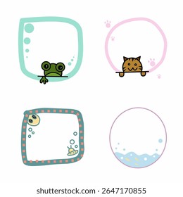 Cute Kawaii Border Frame Hand Drawing