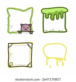 Cute Kawaii Border Frame Hand Drawing