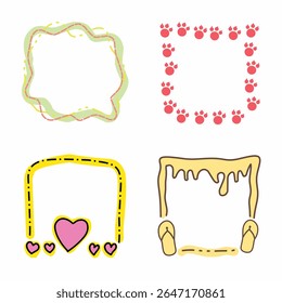 Cute Kawaii Border Frame Hand Drawing
