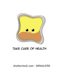 Cute kawaii bread vector sticker