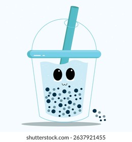 Cute kawaii bubble tea illustration.