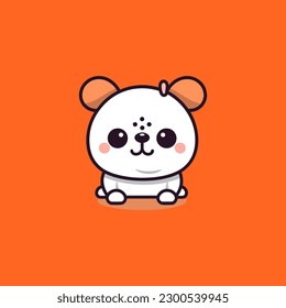 Cute kawaii bulldog cartoon doggy puppy illustration
