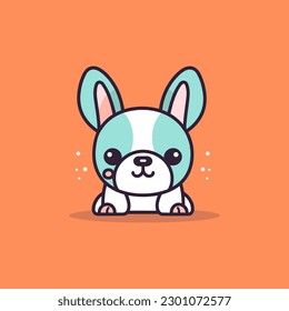 Cute kawaii bulldog cartoon doggy puppy illustration