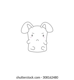 Cute Kawaii Bunny with a Angry Face