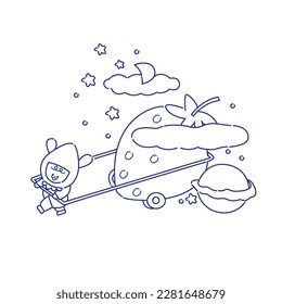 Cute Kawaii Cute bunny funny Sweet rabbit star strawberry juice