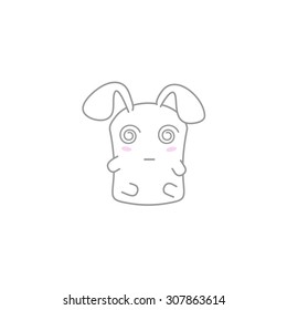 Cute Kawaii Bunny with a Hypnotized Face 