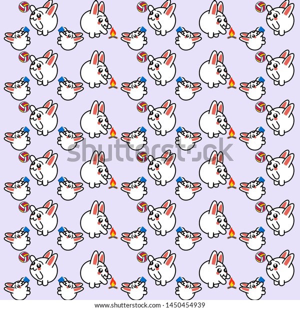 Cute Kawaii Bunny Pattern Shape Different Stock Vector (Royalty Free ...
