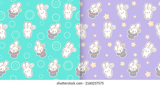 Patrón ininterrumpido del conejo de kawaii 