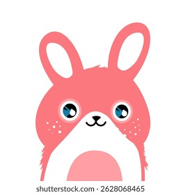 Cute kawaii bunny – vector illustration