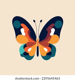 Cute kawaii butterfly  chibi mascot vector cartoon style