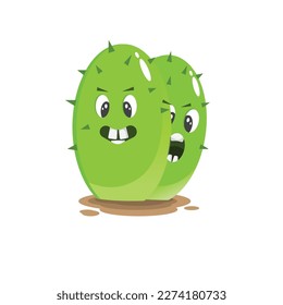 cute and kawaii cactus kid illustration
