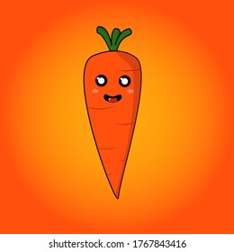 cute kawaii carrot design vector mascot