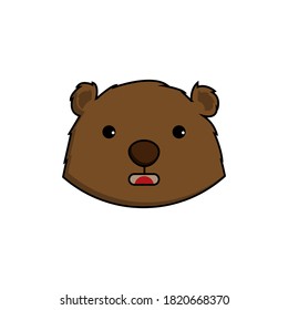 cute kawaii cartoon bear head