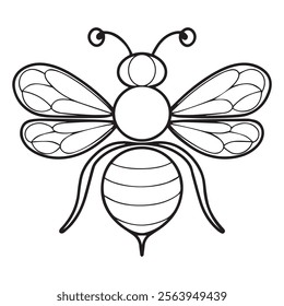 Cute kawaii cartoon character bee coloring page, vector printable worksheets for preschool.

