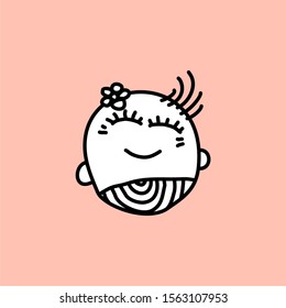 Cute kawaii cartoon character, hand drawn doodles illustration.