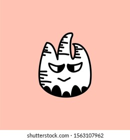 Cute kawaii cartoon character, hand drawn doodles illustration.