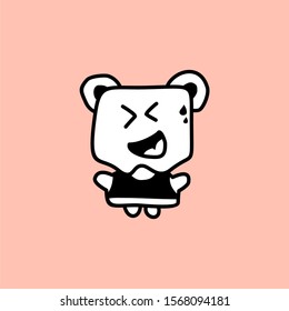 Cute kawaii cartoon character, hand drawn doodles illustration.