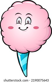 Cute kawaii cartoon cotton candy