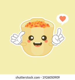 Cute and kawaii cartoon Dim Sum doodle drawing. Traditional Chinese dumplings with funny smiling faces. Kawaii asian food vector illustration.