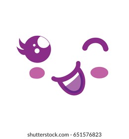 Cute kawaii cartoon face