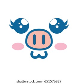 Cute kawaii cartoon face