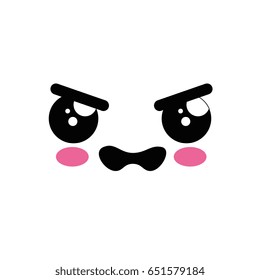 Cute kawaii cartoon face