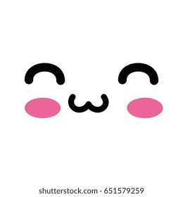 Cute kawaii cartoon face