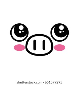 Cute kawaii cartoon face