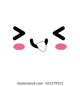 Cute kawaii cartoon face