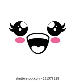 Cute kawaii cartoon face