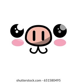 Cute kawaii cartoon face
