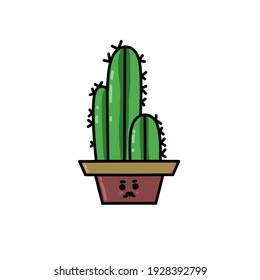 Cute kawaii cartoons in pot, hand-drawn pictures and fashion slogans. Nursery design posters, birthdays, greeting CARDS, invitations or stickers like that