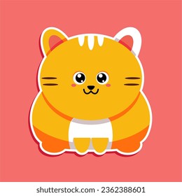 a cute kawaii cat animal vector iluustration