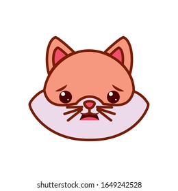 Cute kawaii cat cartoon line and fill style icon design, Animal zoo life nature character childhood and adorable theme Vector illustration