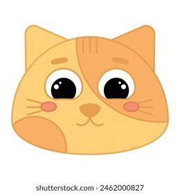 Cute kawaii cat emoji icon Vector illustration