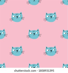 Cute gato kawaii Patrón sin foco 