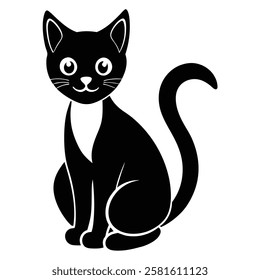 cute kawaii cat sticker vector illustration, cute funny cat sticker