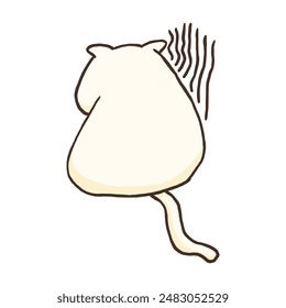 cute kawaii cat sulking clipart illustration