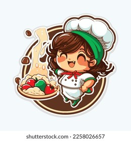 Cute Kawaii chef Vector Art Illustration