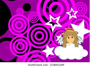 cute kawaii cherub angel camel character cartoon background illustration in vector format