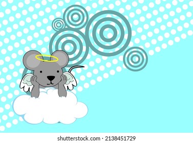 cute kawaii cherub angel mouse character cartoon background illustration in vector format